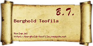 Berghold Teofila névjegykártya